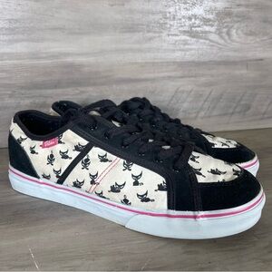 Vans Women’s 10 Cartoon Black Cat Rare Vintage Sneakers Witchy Retro Cat‎ Lady